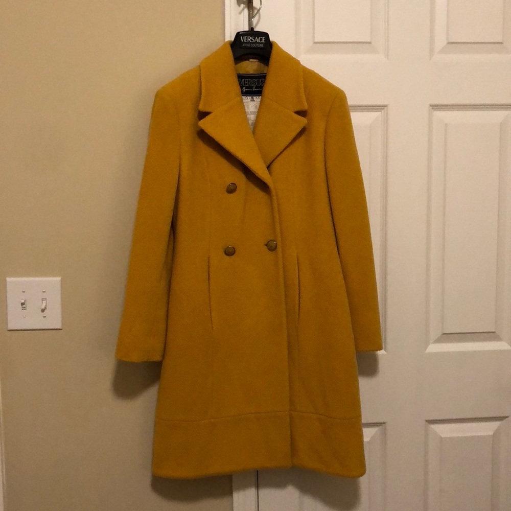 Versus by Versace Yellow Wool Coat